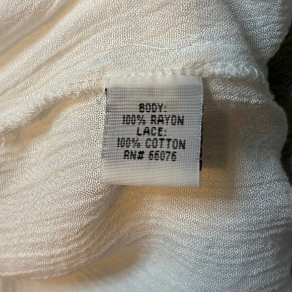 Raviya White Crochet Lace Tiered Bell Sleeve Boho Cover-Up Dress L NWT - Picture 6 of 7